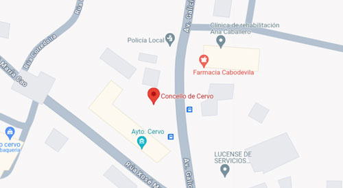 mapa Registro Civil Juzgado de Paz de Cervo Lugo